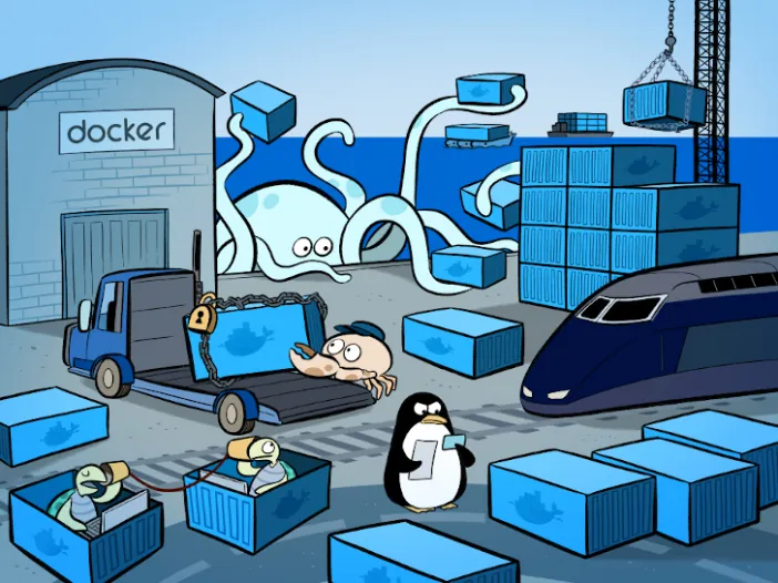Schéma des principaux avantages de Docker : évolutivité, cohérence, portabilité, isolation et efficacité des ressources.